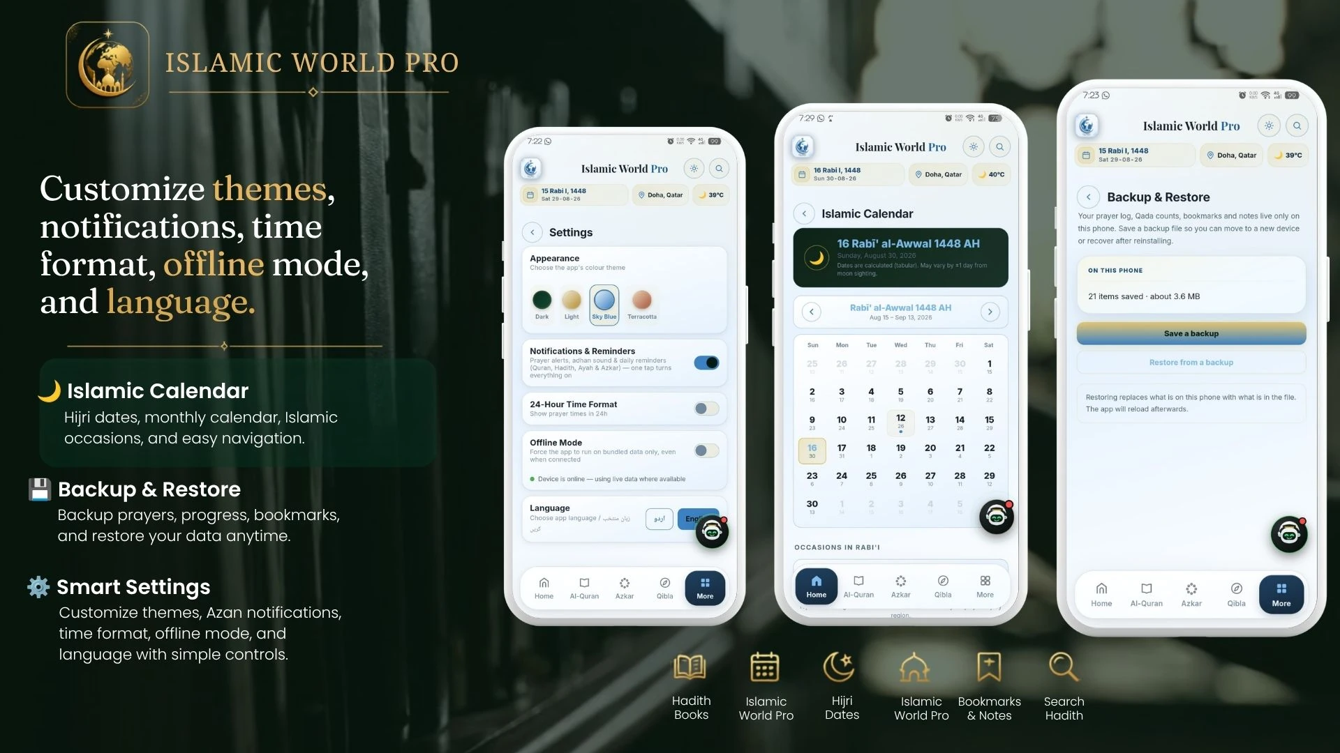 Islamic World Pro — Customize Themes and Settings